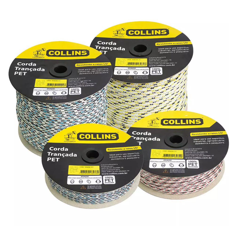 Corda Trançada TR PET - 08mm x 157mt (Collins)