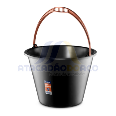 Balde Plástico Extra Forte Preto 10 LT (Atlas)