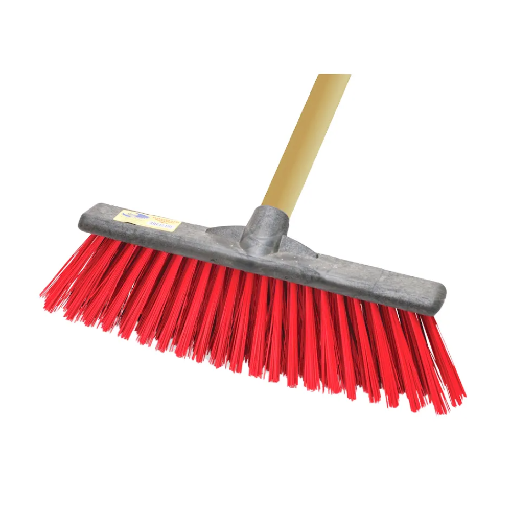 Vassoura Gari Industrial Nylon Vermelho