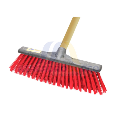 Vassoura Gari Industrial Nylon Vermelho