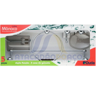 Kit Acessorio P/ Banheiro Cromado 5PCS (Duda)               