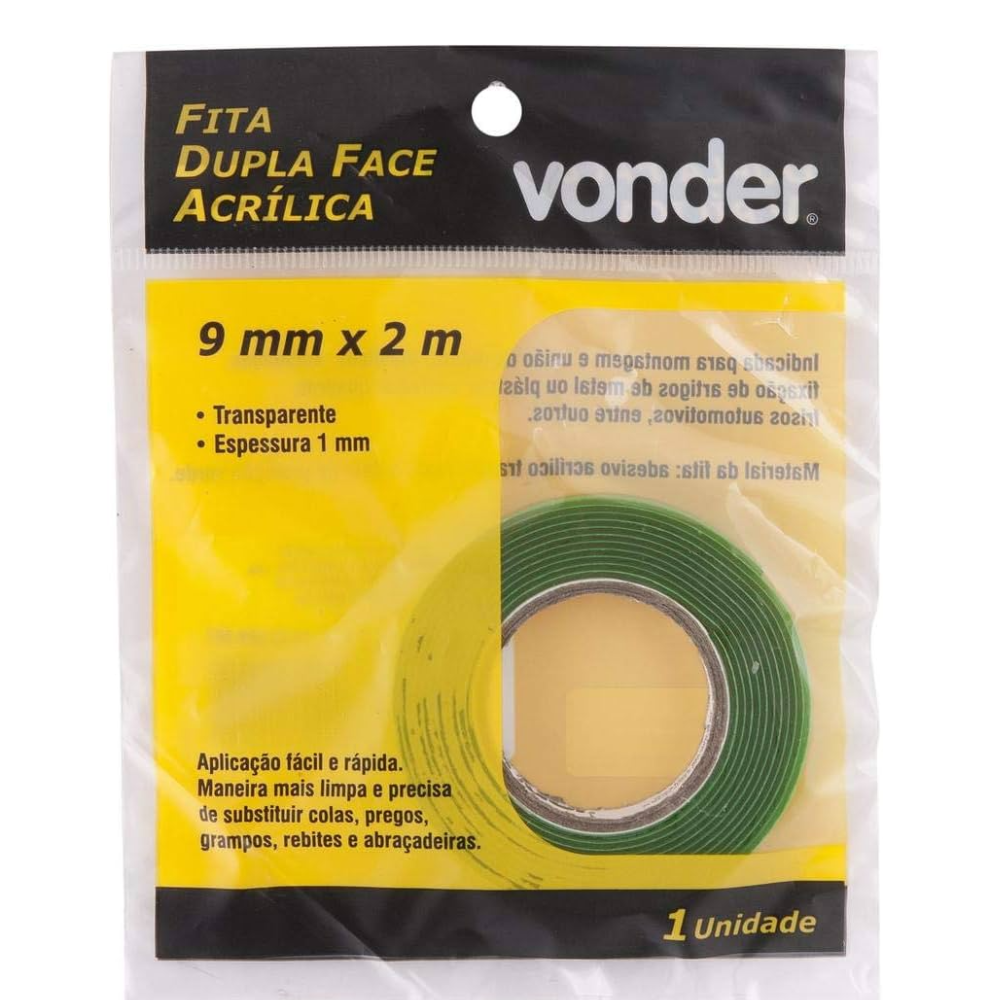 Fita Dupla Face Acrilica 09mmx2mt (Vonder)