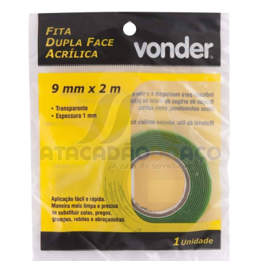 Fita Dupla Face Acrilica 09mmx2mt (Vonder)
