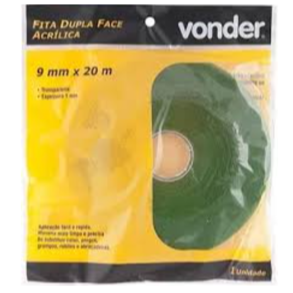 Fita Dupla Face Acrilica 09mmx20mt (Vonder)