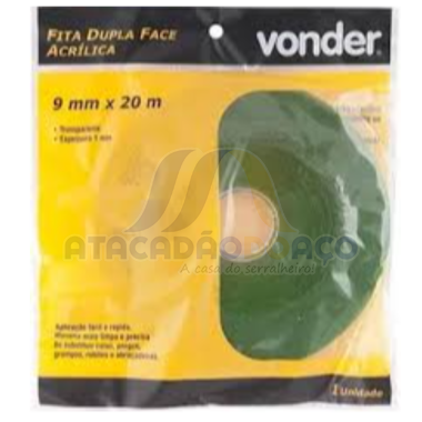 Fita Dupla Face Acrilica 09mmx20mt (Vonder)