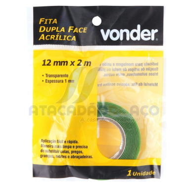 Fita Dupla Face Acrilica 12mmx2mt (Vonder)