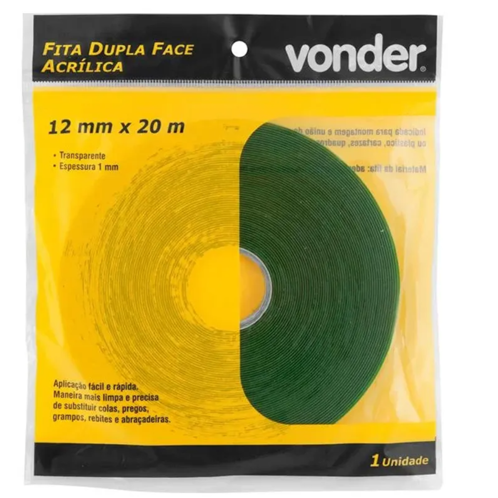 Fita Dupla Face Acrilica 12mmx20mt (Vonder)