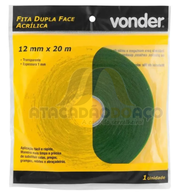 Fita Dupla Face Acrilica 12mmx20mt (Vonder)