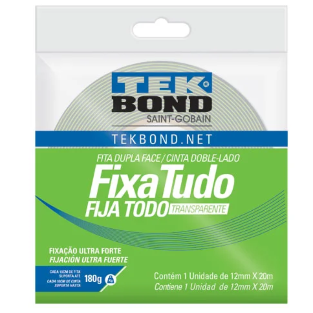 Fita Dupla Face Acrilica 12mmx20mt (Tek Bond)