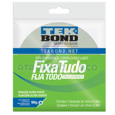 Fita Dupla Face Acrilica 12mmx20mt (Tek Bond)