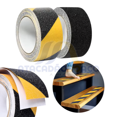 Fita Antiderrapante Preta e Amarelo 50mm x 5m (Startools)