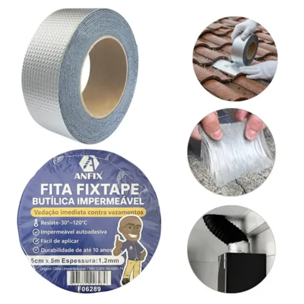 Fita de Vedação Impermeavel Fix Tape - 15cm x 5mt (Anfix)