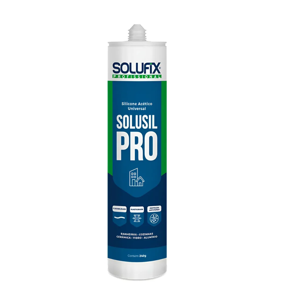 Silicone Acético Pro Branco - 240g (Solufix)