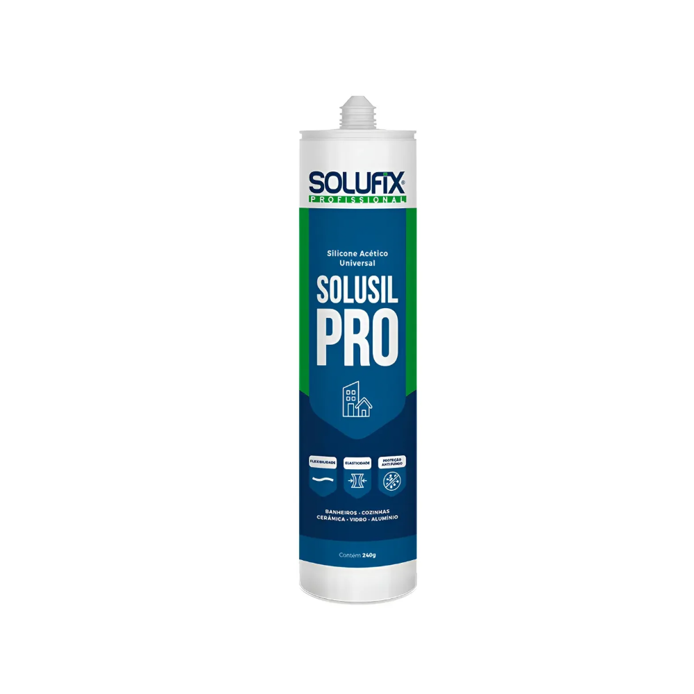 Silicone Acético Pro Incolor - 240g (Solufix)