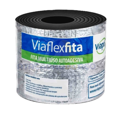 Manta Asf. Fita Alum. Rol. 10mt x 10cm (Viapol)