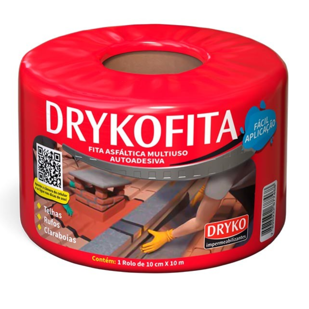 Manta Asf. Fita Alum. Rol. 10mt x 10cm (Dryko)