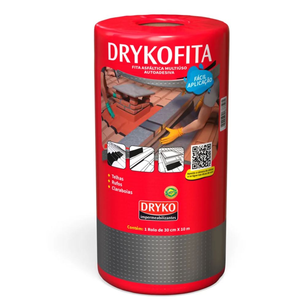 Manta Asf. Fita Alum. Rol. 10mt x 30cm (Dryko)