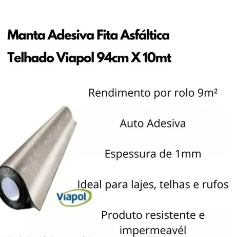 Manta Asf. Fita Alum. Rol. 10mt x 94cm (Viapol)