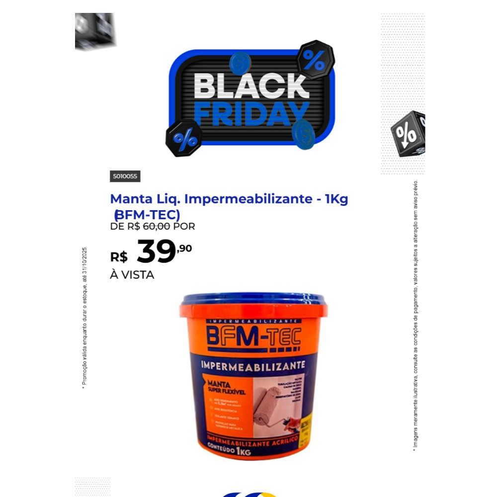 Manta Liq. Impermeabilizante Branco - 1Kg (BFM-TEC)