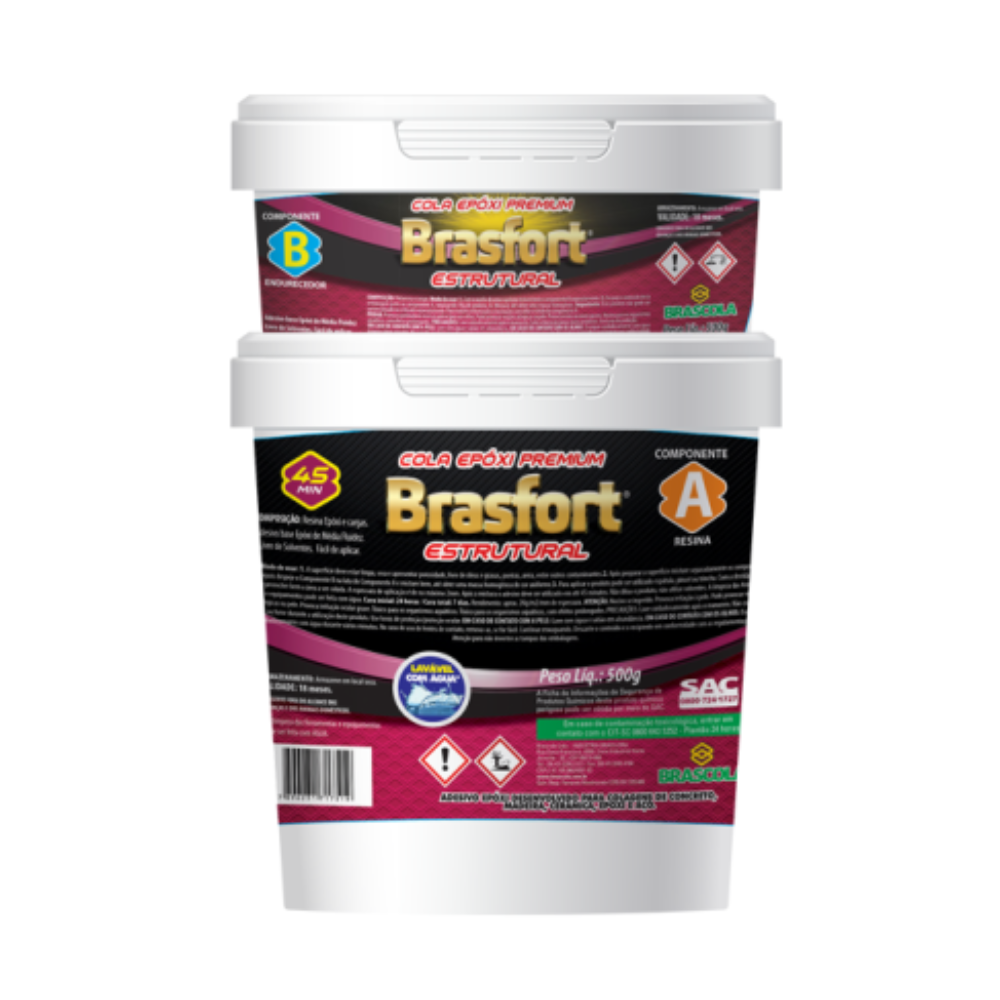 Cola Epóxi Brasfort Comp. A + B - 500g (Brascola)