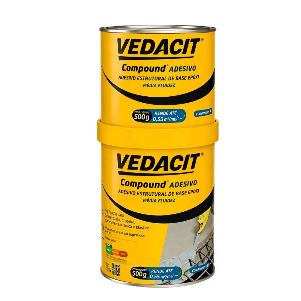 Cola Epóxi Estrutural Comp. A + B - 1kg (Vedacit)