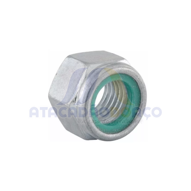 Porca Sex Travante Nylon 1/4 Zinc