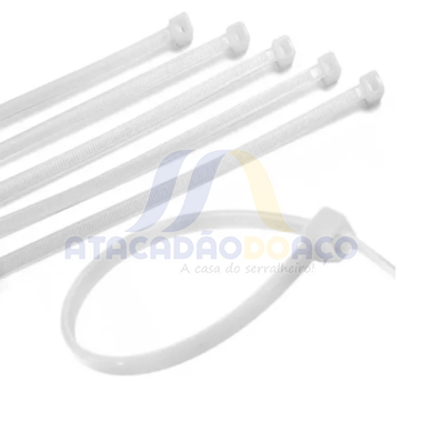 Abraçadeira Nylon - 2.5mm x 80mm (Branca)