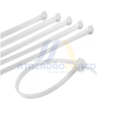 Abraçadeira Nylon - 7.6mm x 250mm (Branca)