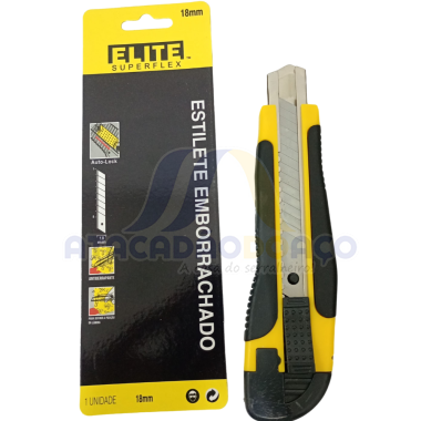 Estilete Emborrachado C/ Lamina 18mm (Elite)