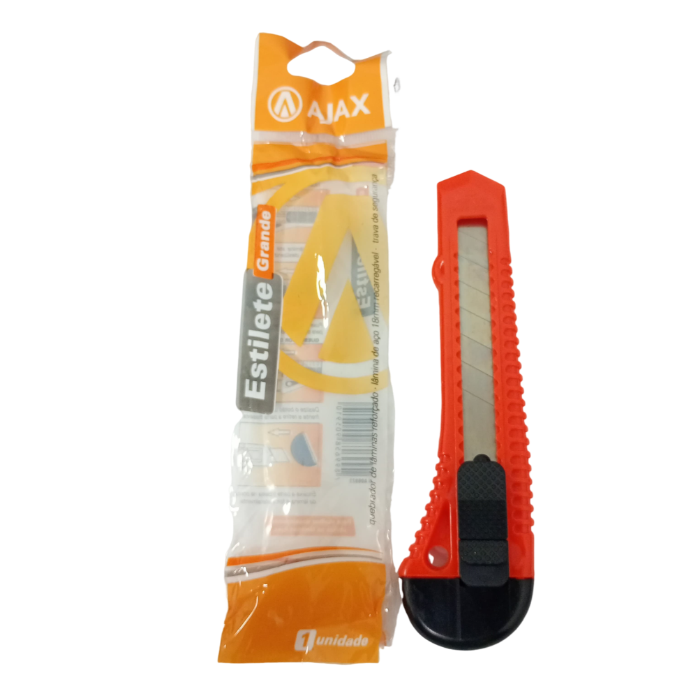 Estilete Plastico C/ Lamina 18mm (Ajax)