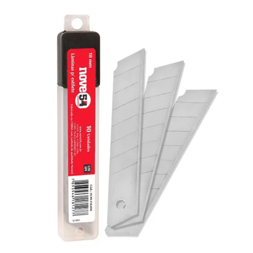 Lamina P/ Estilete 18mm Cx10un (Nove 54)