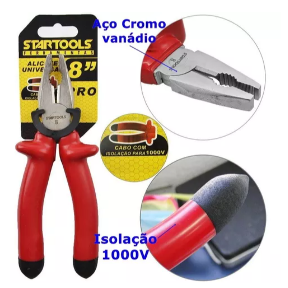 Alicate Universal C/ Isolador de 8