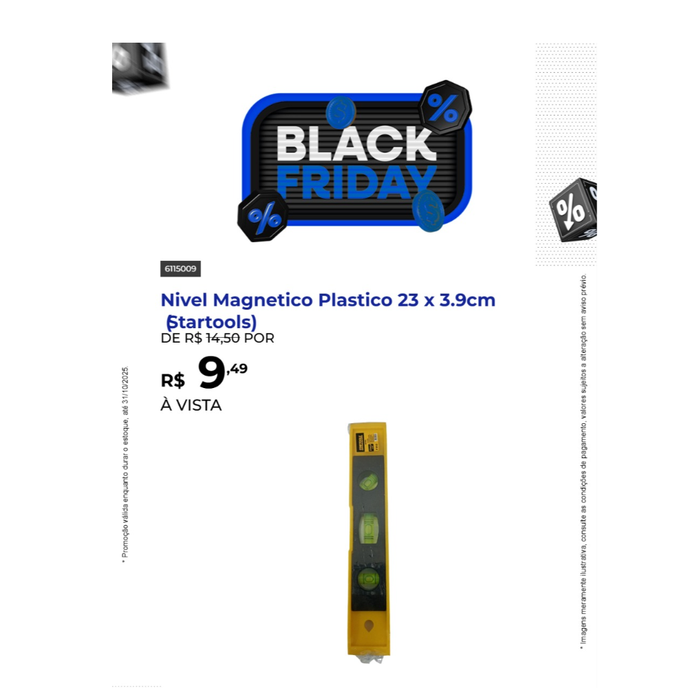 Nivel Magnetico Plastico 23 x 3.9cm (Startools)