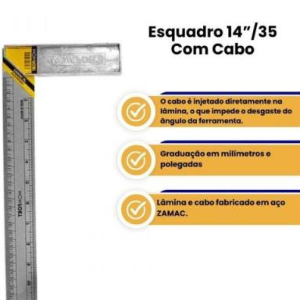 Esquadro Cabo Aluminio - 14