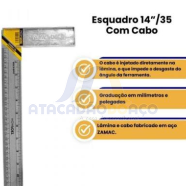 Esquadro Cabo Aluminio - 14