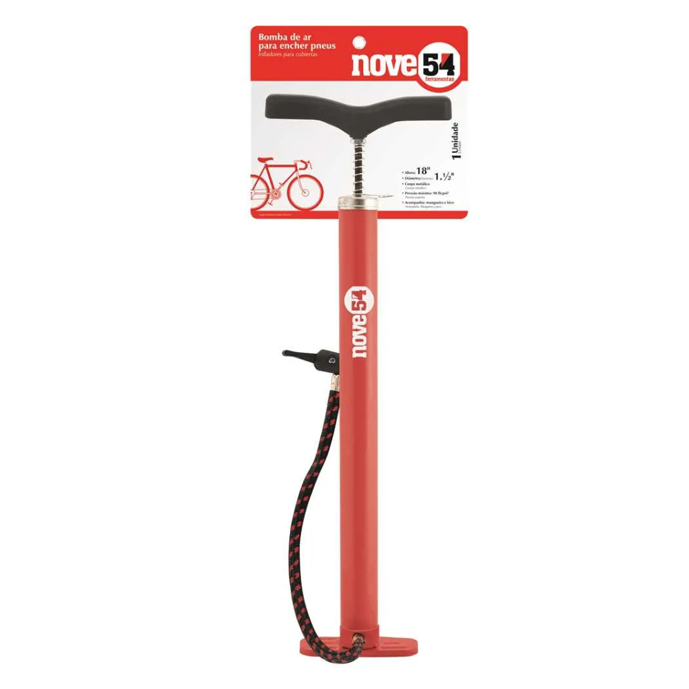 Bomba Encher Pneu 18'' x 45cm - (Nove54)