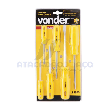 Chave Fenda/Phillips Jogo C/06 Pç (Vonder)