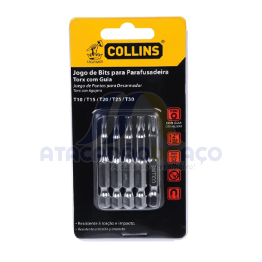 Jogo de Bits Torx P/ Paraf - 05 Peças (Collins)