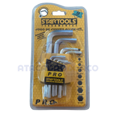 Jogo de Chave Allen Curta C/ 08 Peças (Startools)