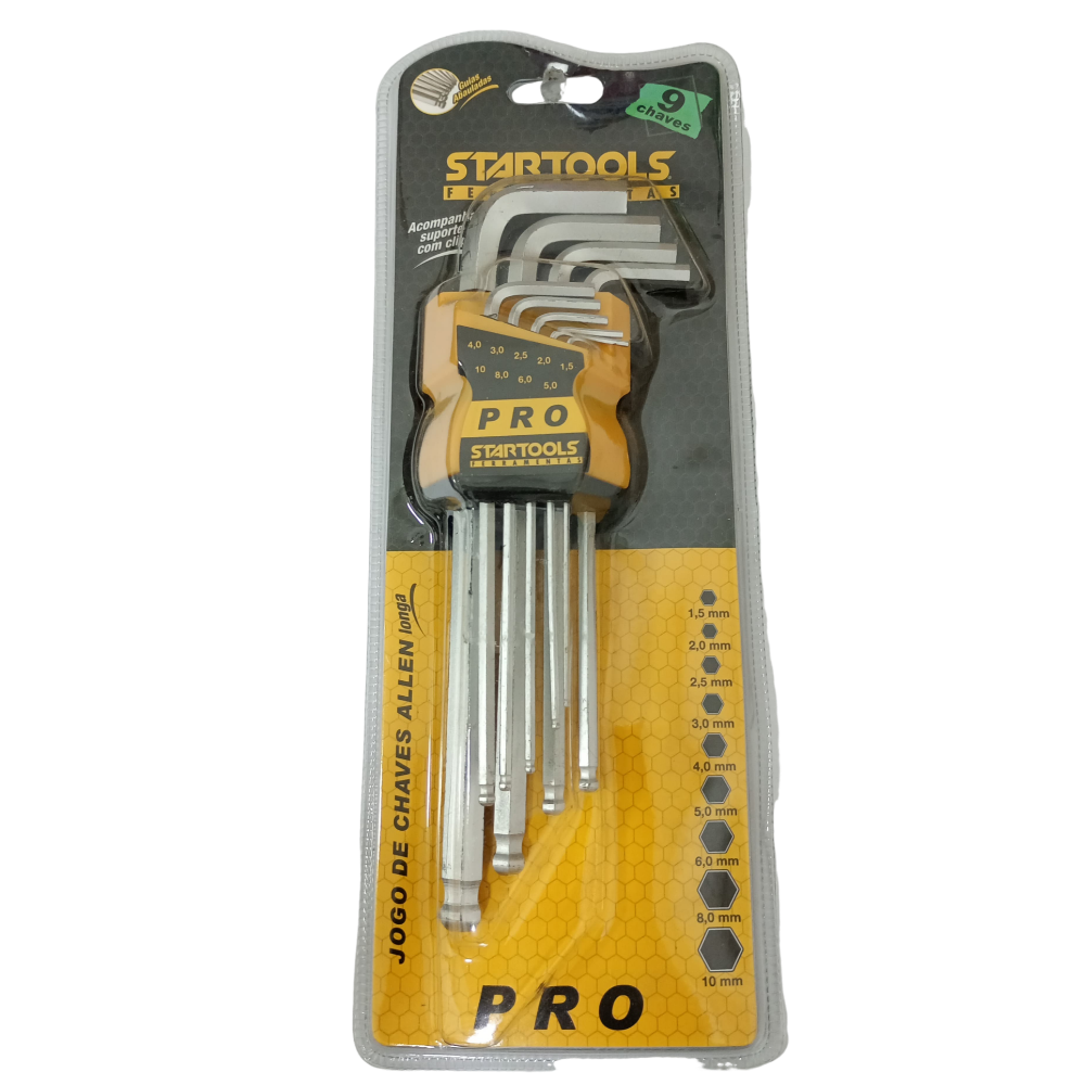 Jogo de Chave Allen Longa C/ 09 Peças (Startools)