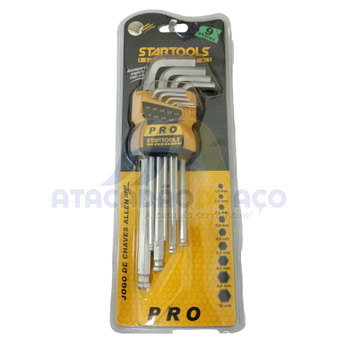 Jogo de Chave Allen Longa C/ 09 Peças (Startools)