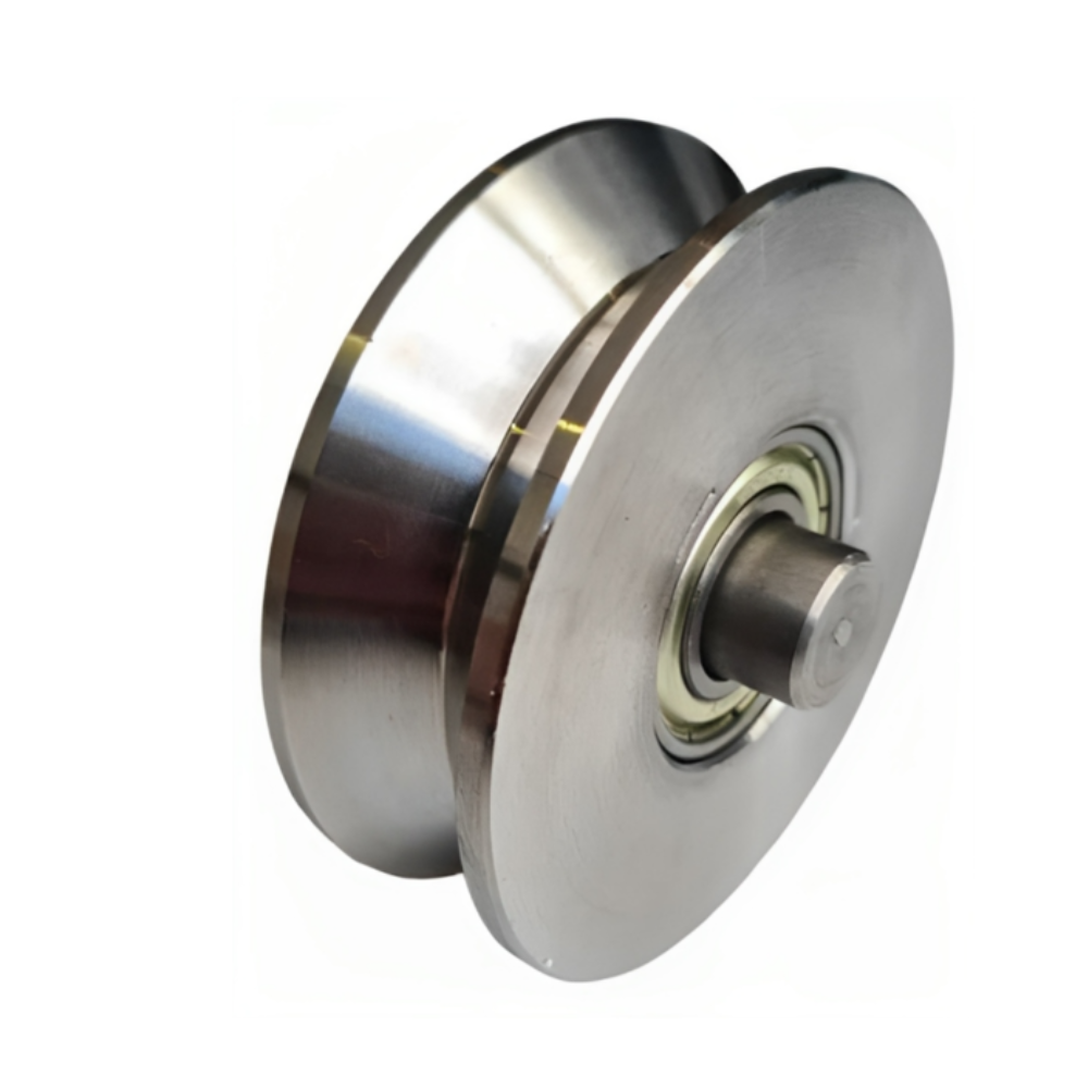 Roldana V Com Eixo 3'' Zinc