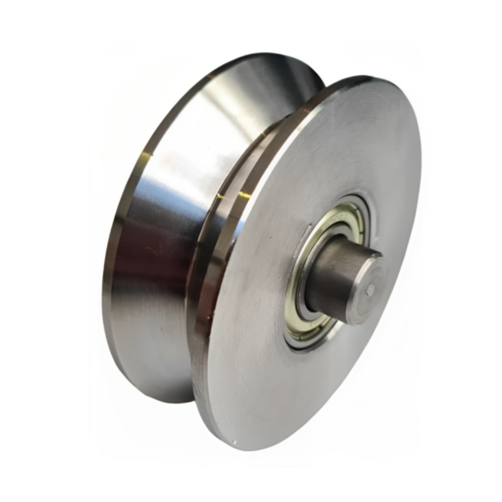 Roldana V Com Eixo 4'' Zinc