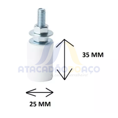 Roldana Guia Rolete C/ Parafuso - 25 x 35 Nylon