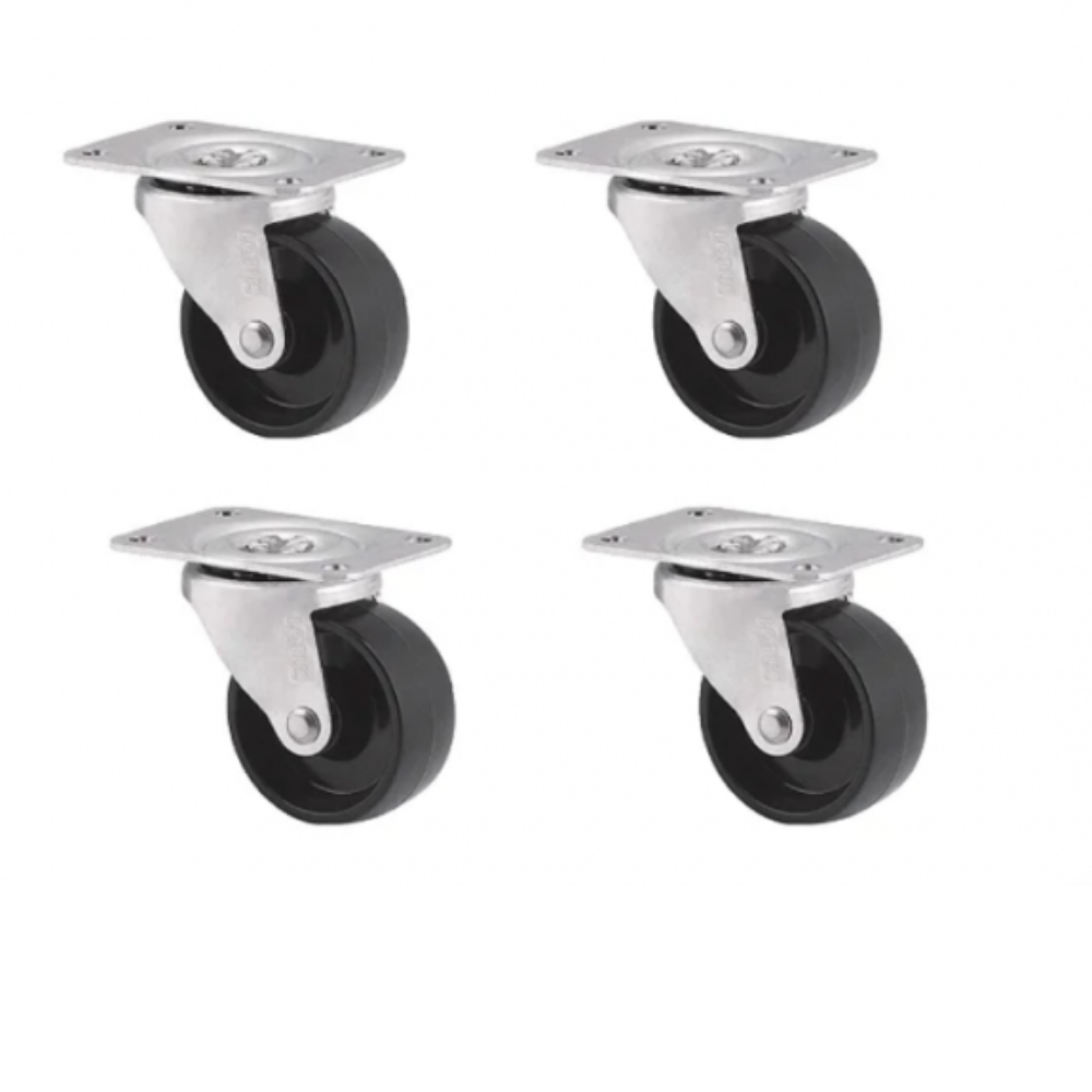 Kit Rodizio Giratorio Preto - 1,25 x 30mm 04Pçs (Startools)