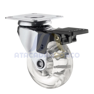 Rodizio Gel Girat. Transp. C/ Trava (50mm)