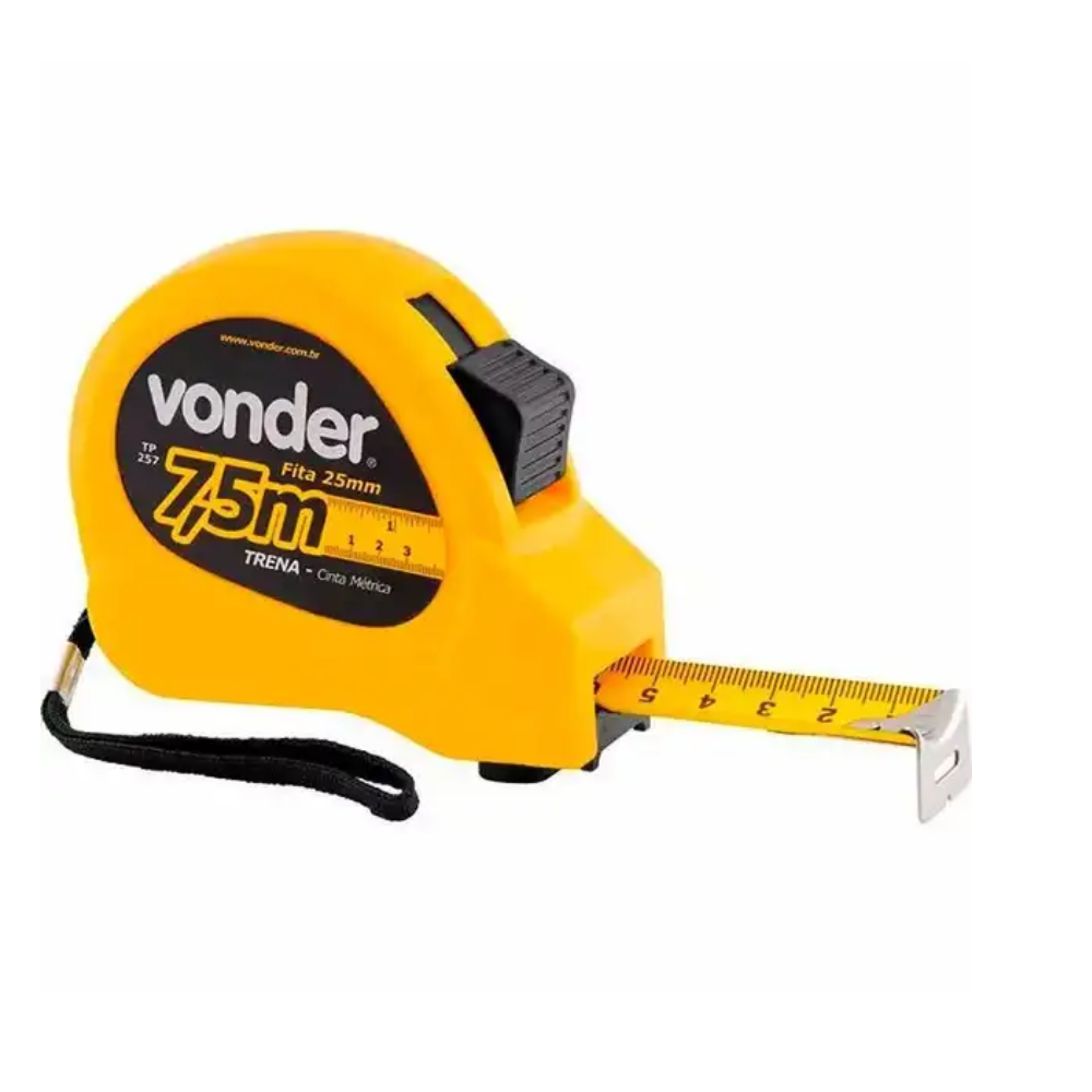 Trena De Aço 7,5mt x 25mm C/Trava (Vonder)