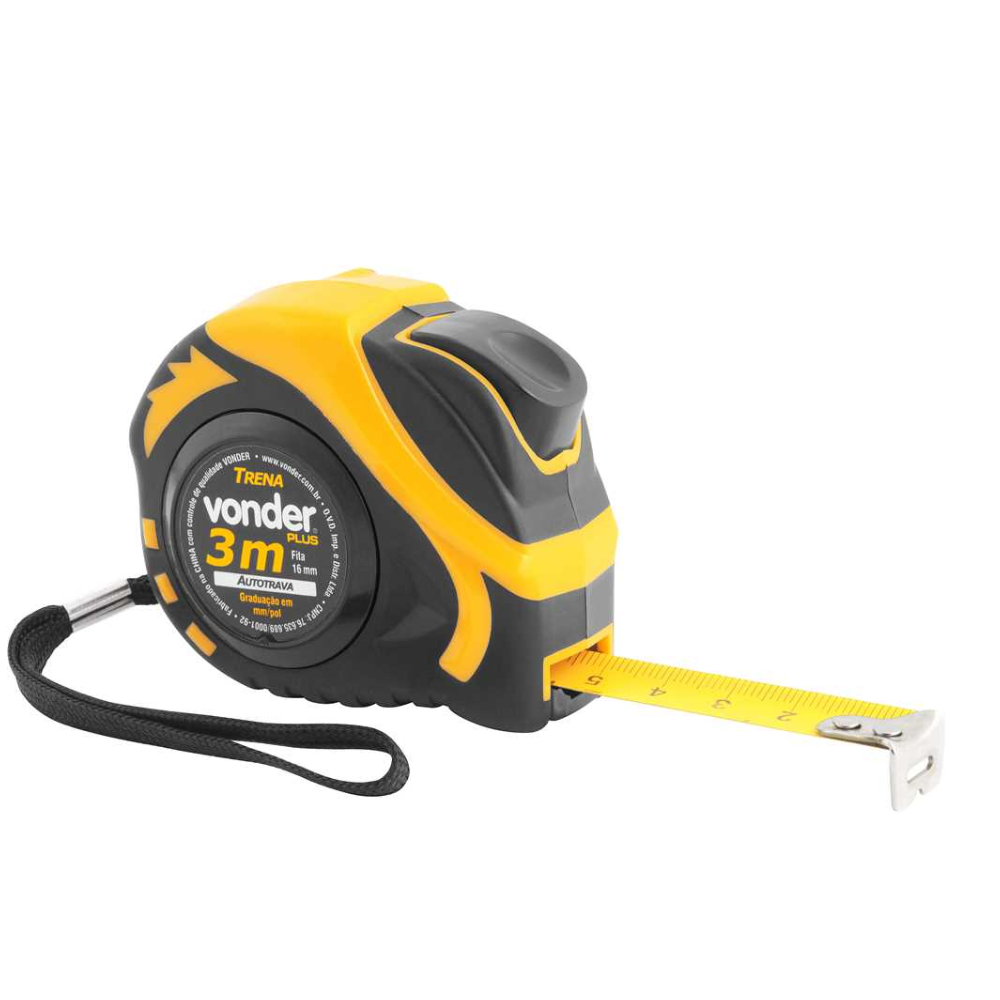 Trena De Aço embor. 3mt x 16mm AutoTrava (Vonder)