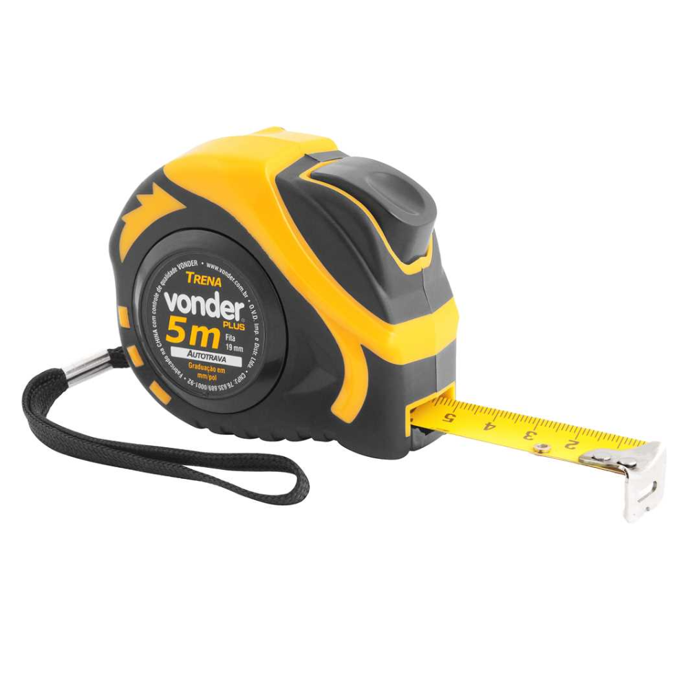 Trena De Aço embor. 5mt x 19mm AutoTrava (Vonder)