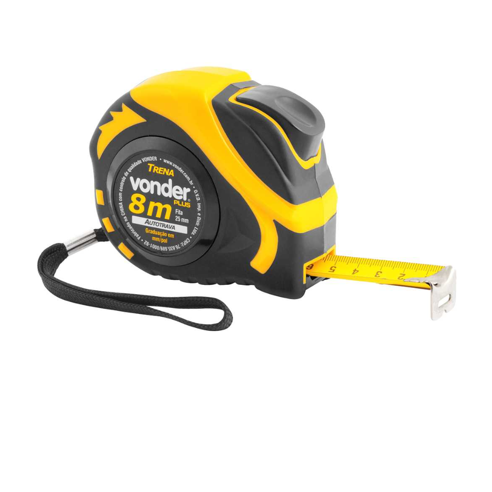 Trena De Aço embor. 8mt x 25mm AutoTrava (Vonder)